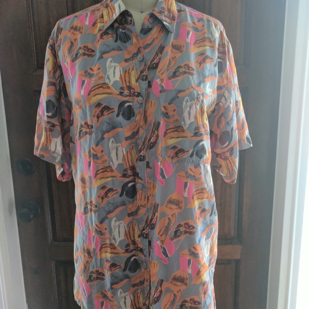 Vintage Oleg Cassini (unisex) Silk Top